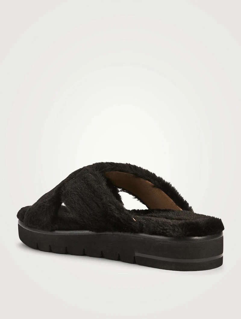 Roza Lift Chill Faux Fur Slide Sandals