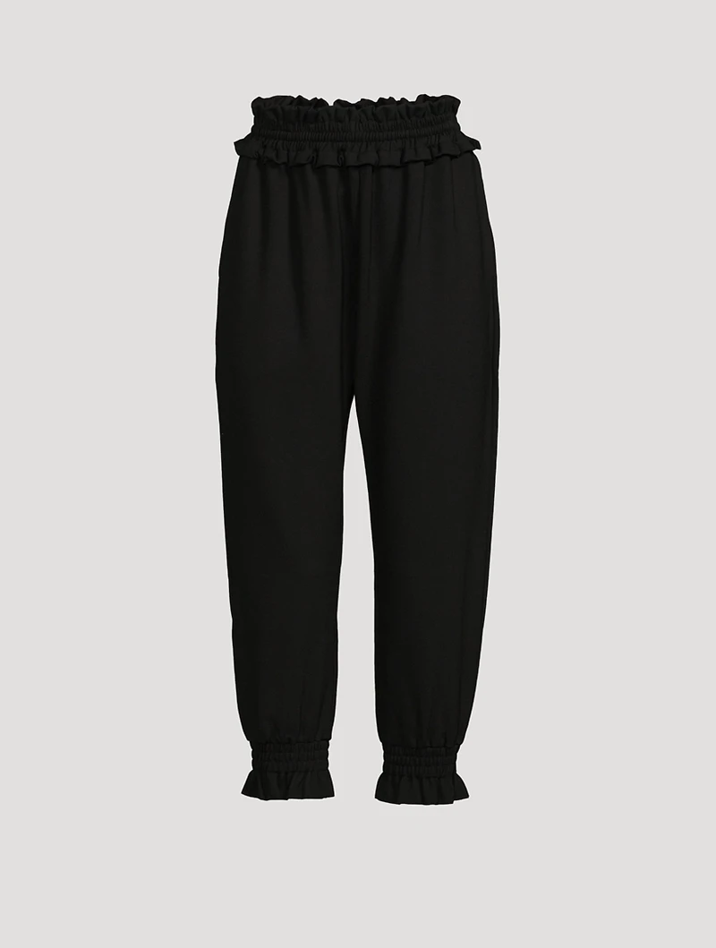 Spongey Ruched Waist Jersey Joggers