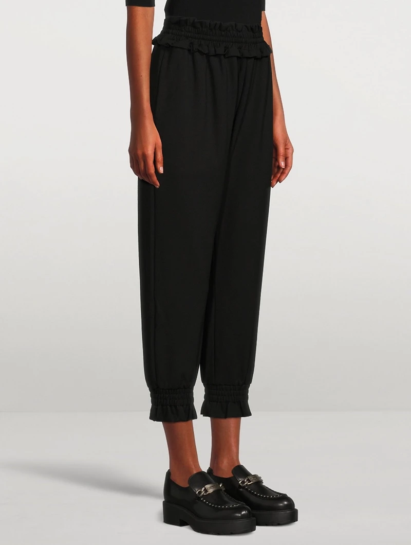 Spongey Ruched Waist Jersey Joggers