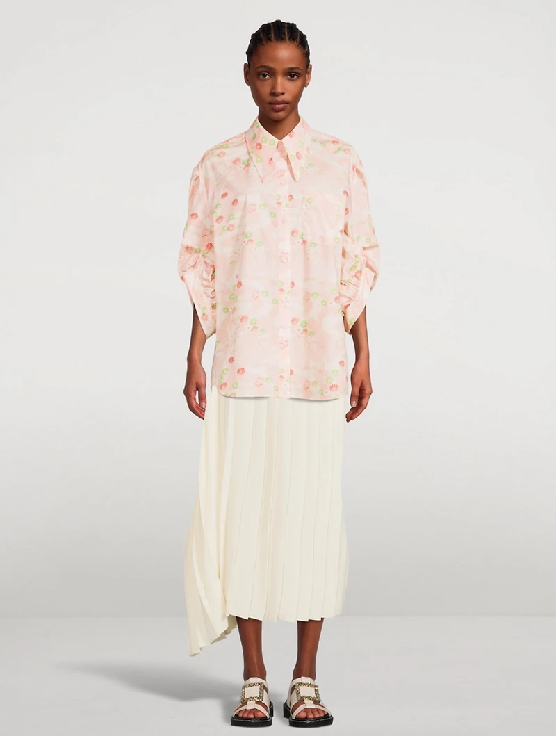 Signature Sleeve Cotton Boy Shirt Floral Print