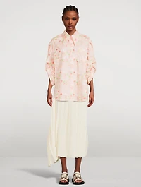 Signature Sleeve Cotton Boy Shirt Floral Print