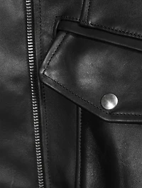 Sculpted Leather Biker Jacket
