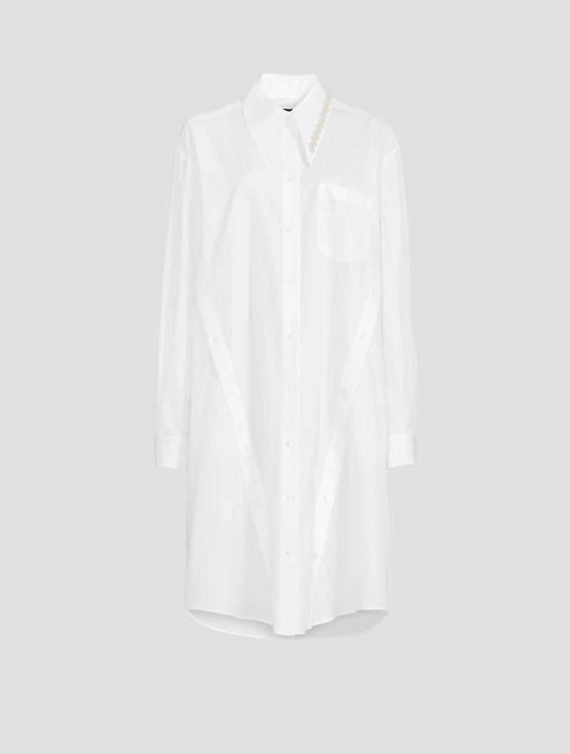 Oversized Midi Shirt Dress With Button Placket Detail