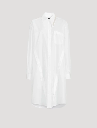 Oversized Midi Shirt Dress With Button Placket Detail