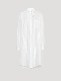 Oversized Midi Shirt Dress With Button Placket Detail