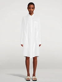 Oversized Midi Shirt Dress With Button Placket Detail