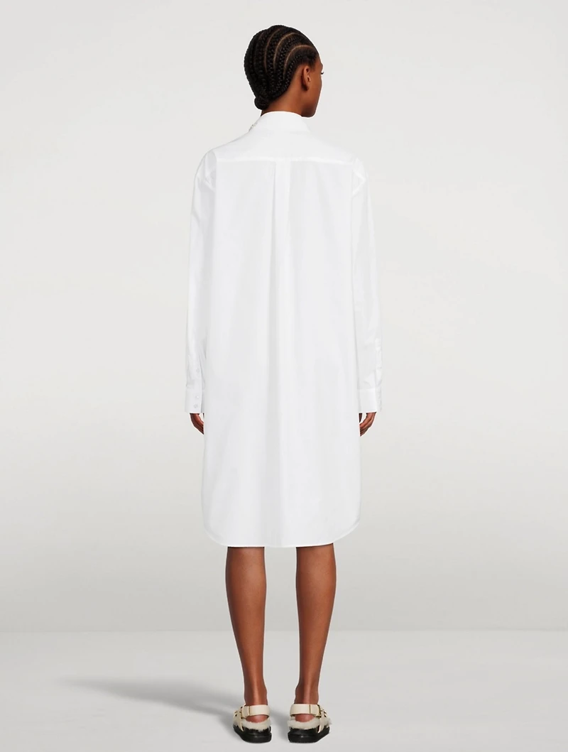 Oversized Midi Shirt Dress With Button Placket Detail