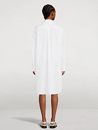Oversized Midi Shirt Dress With Button Placket Detail