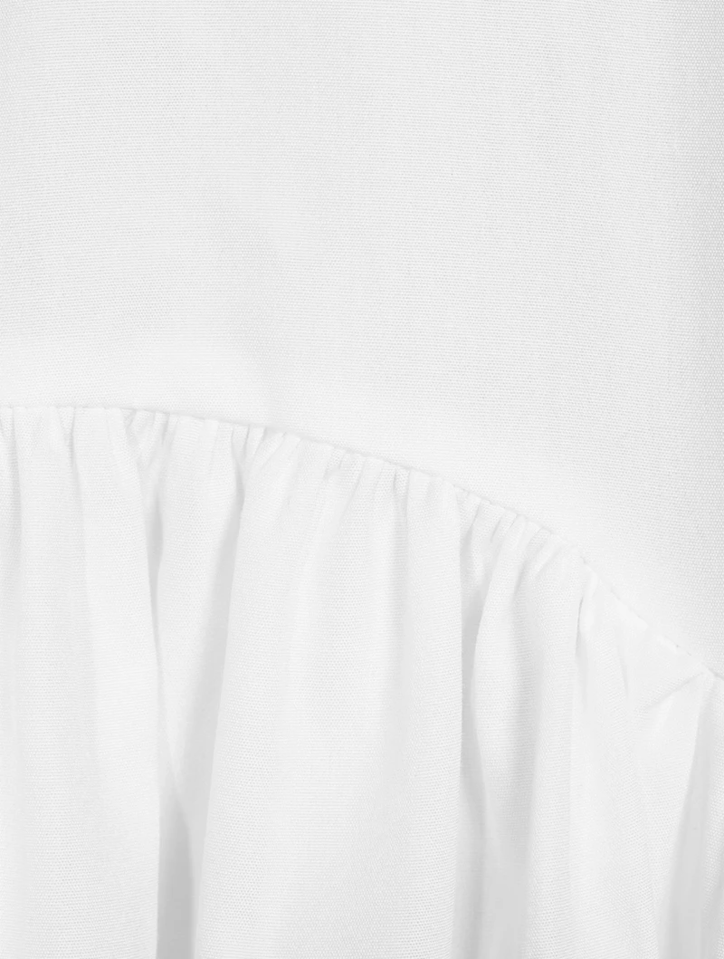 Cotton Poplin Smock Dress With Embroidered Heart Trim