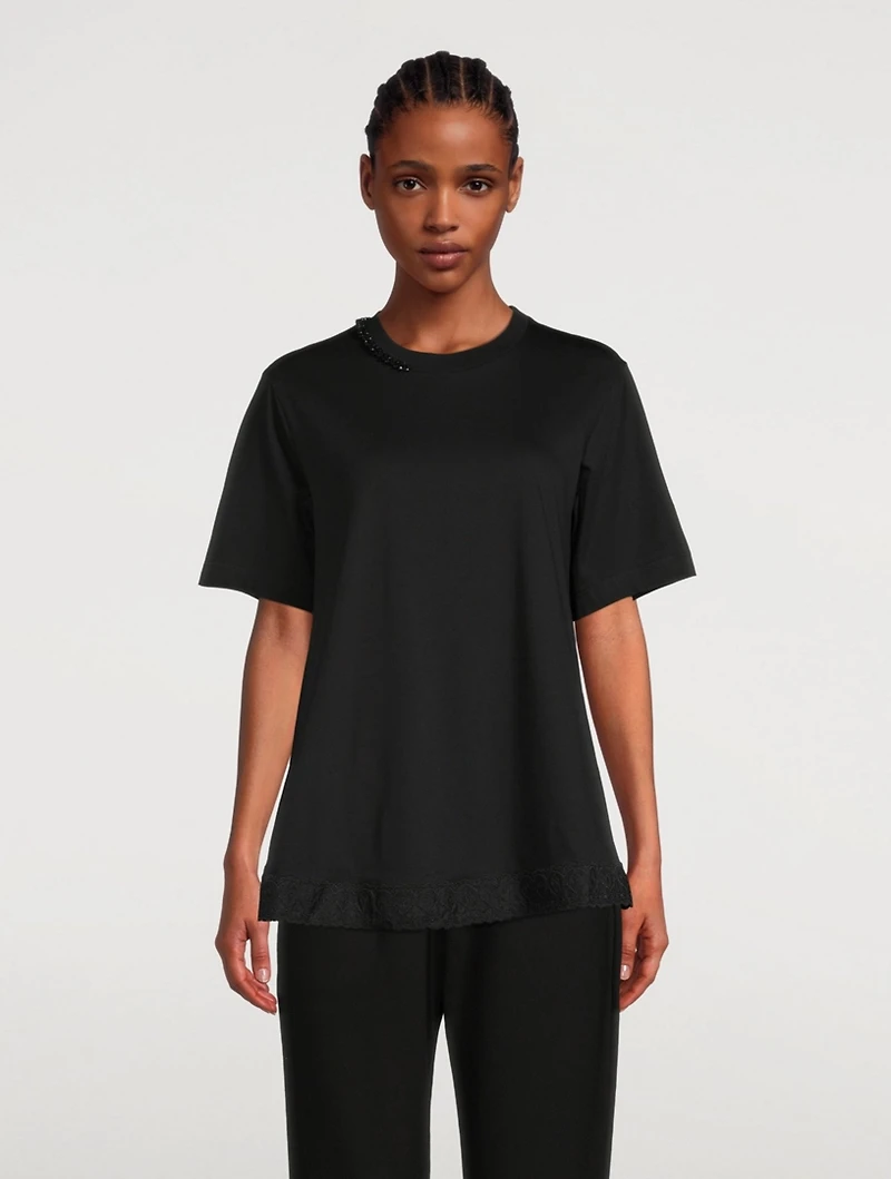 Embellished Supima Cotton A-Line T-Shirt