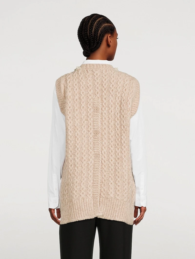 Sculpted Vest With Beading