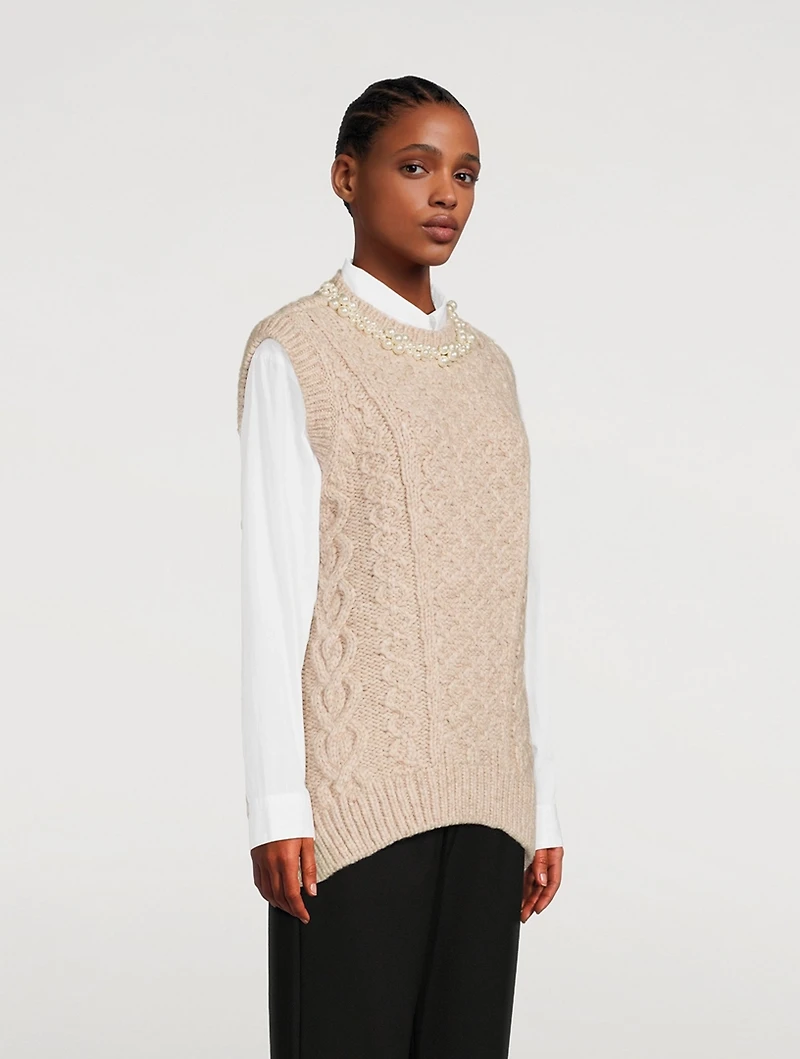Sculpted Vest With Beading