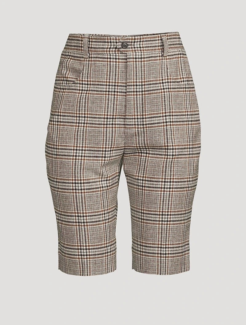 Bermuda Shorts Plaid Print