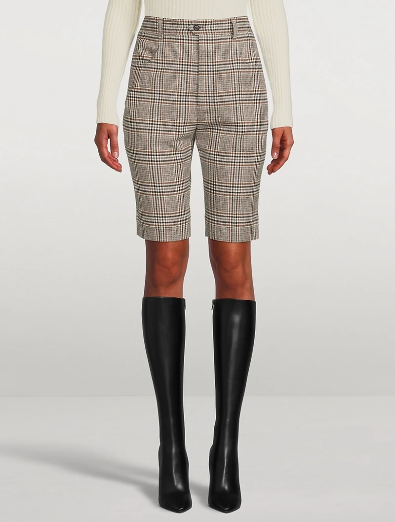 Bermuda Shorts Plaid Print