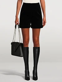 Pleated Velvet Shorts