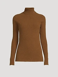 Ribbed Wool And Cashmere Turtleneck Sweater