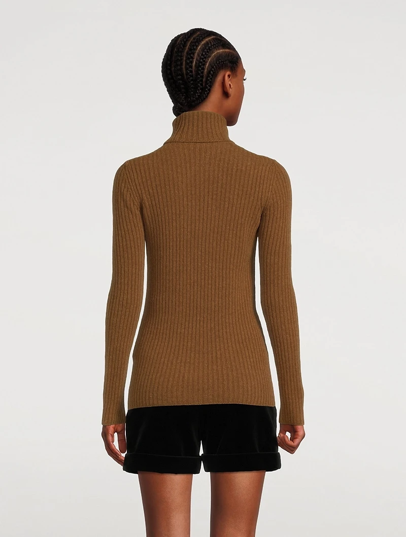 Ribbed Wool And Cashmere Turtleneck Sweater