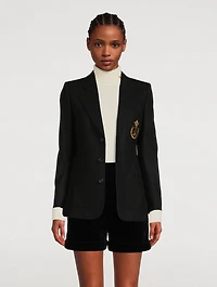 Virgin Wool Blazer With Crest