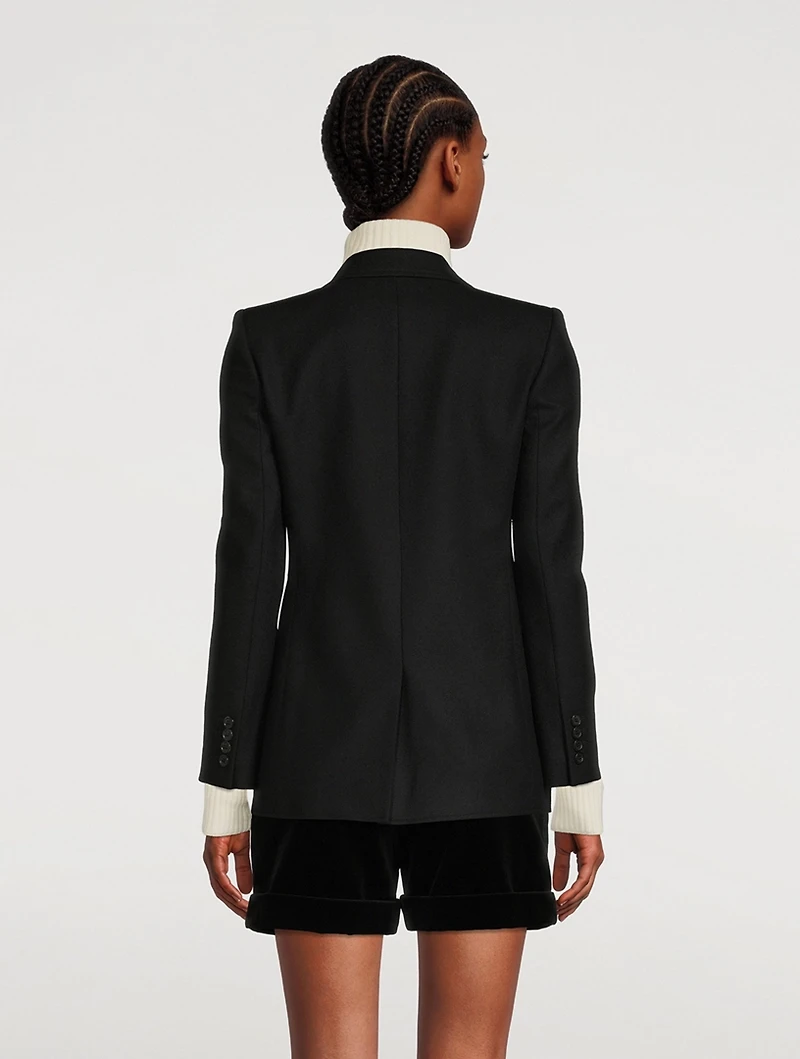 Virgin Wool Blazer With Crest