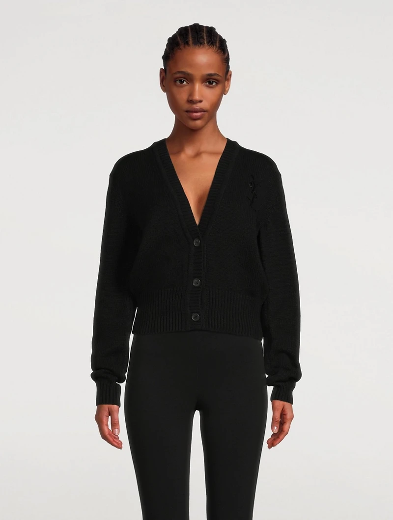 Cashmere Cardigan With Monogram Embroidery