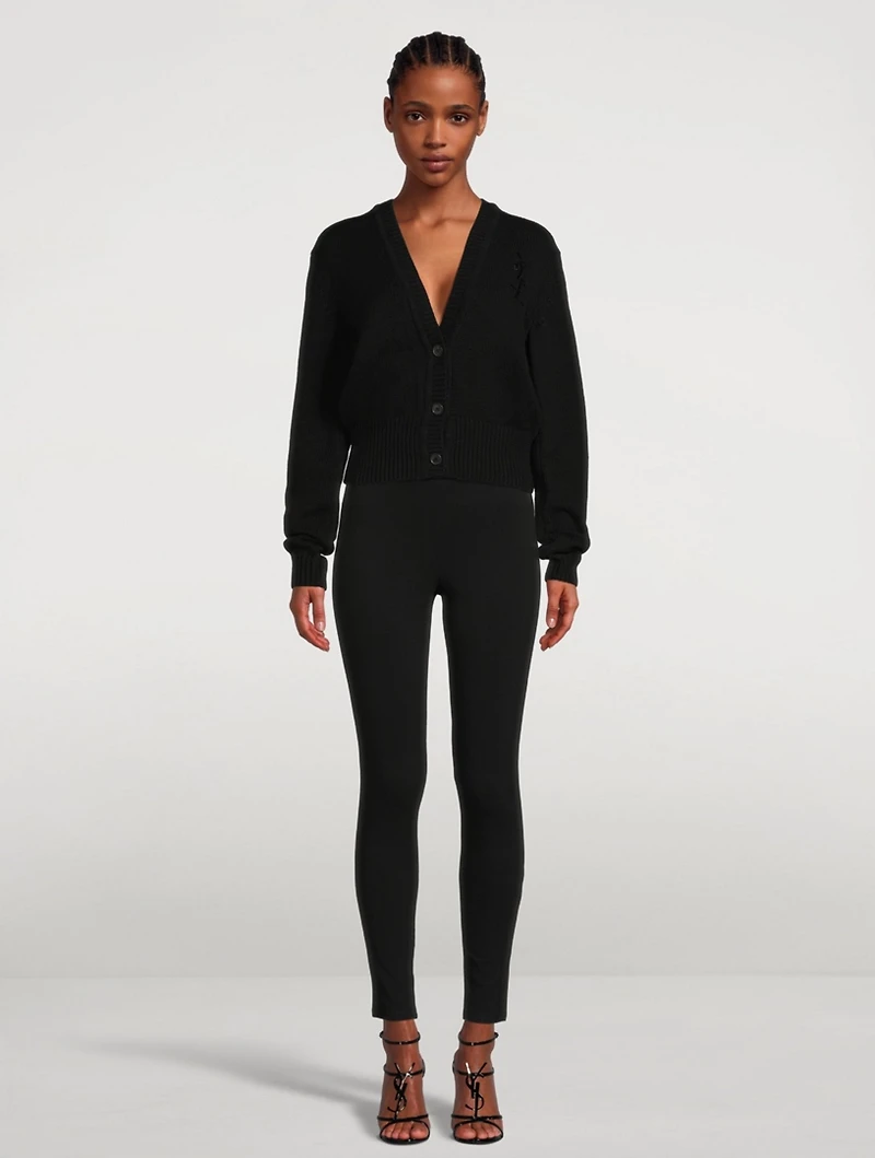 Cashmere Cardigan With Monogram Embroidery