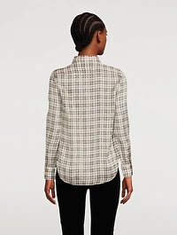Silk Lurex Shirt Check Print