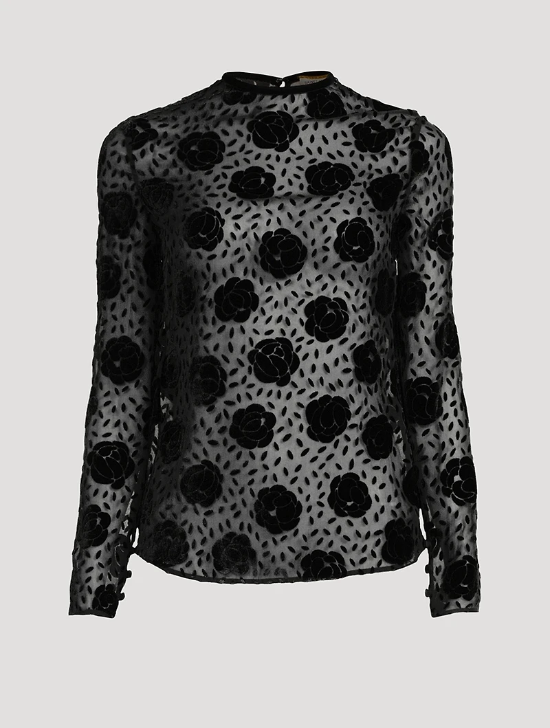 Floral Silk Devoré Shirt