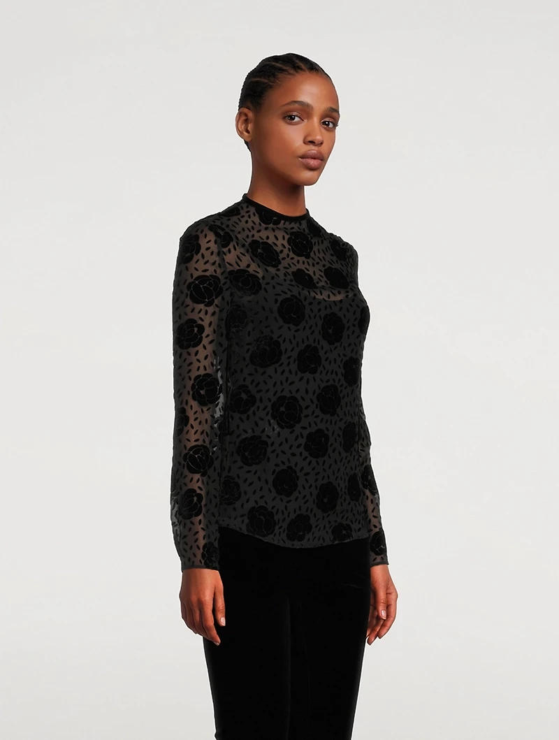 Floral Silk Devoré Shirt