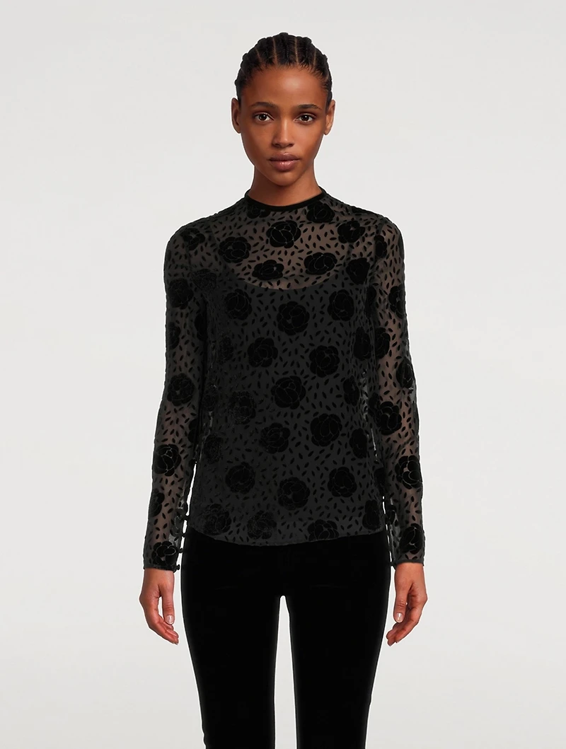 Floral Silk Devoré Shirt