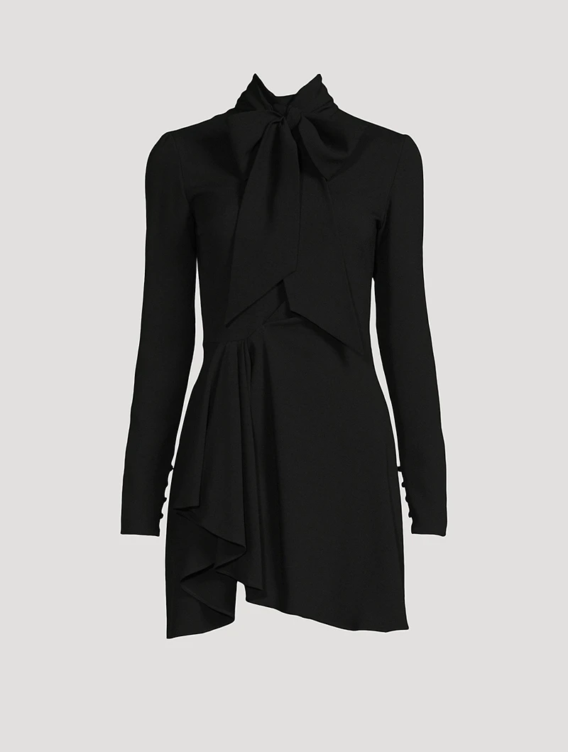 Draped Tie-Neck Dress