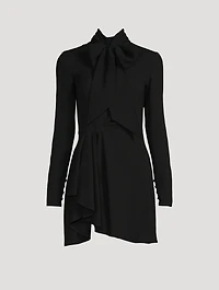 Draped Tie-Neck Dress