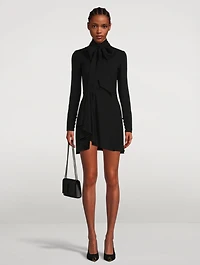 Draped Tie-Neck Dress