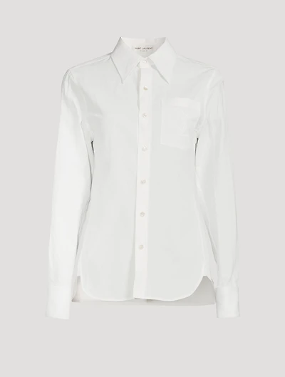 Monogram Embroidered Cotton And Linen Shirt