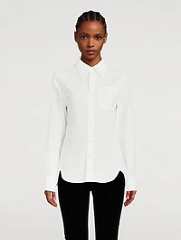 Monogram Embroidered Cotton And Linen Shirt