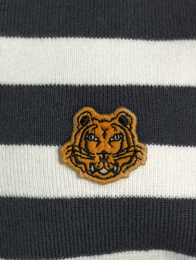 Crest V-Neck Cardigan Striped Print