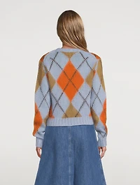 Wool And Mohair Argyle Knit Sweater