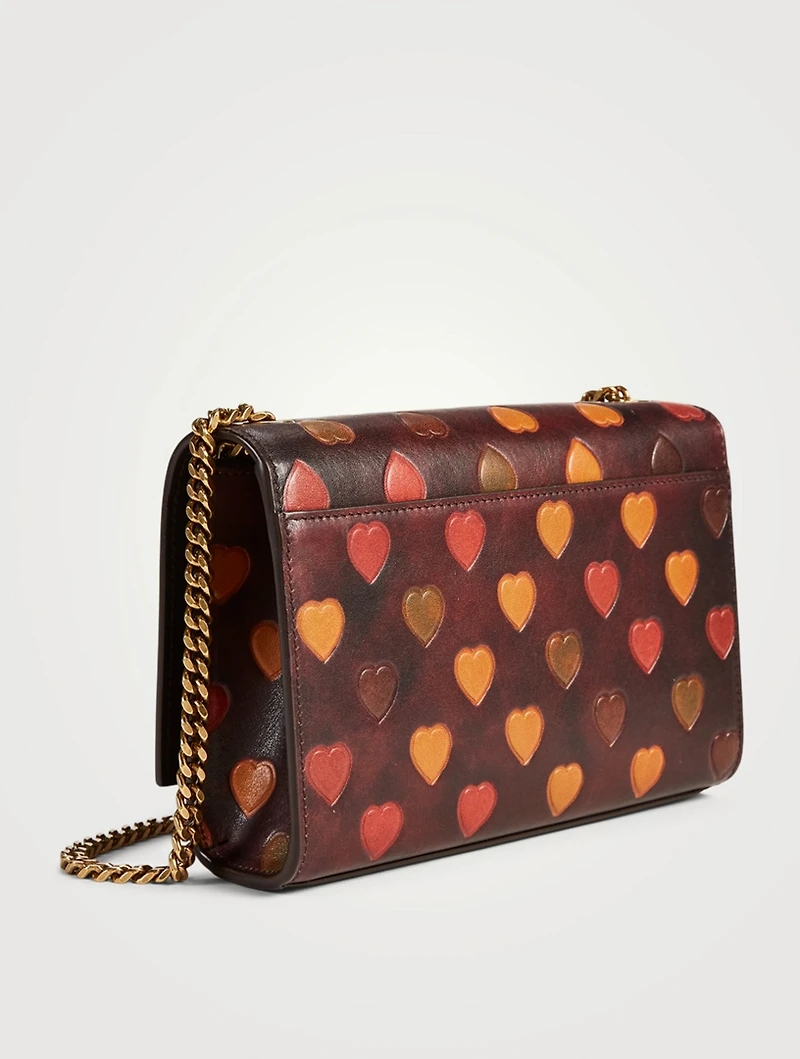 Small Kate YSL Monogram Heart-Embossed Leather Chain Bag