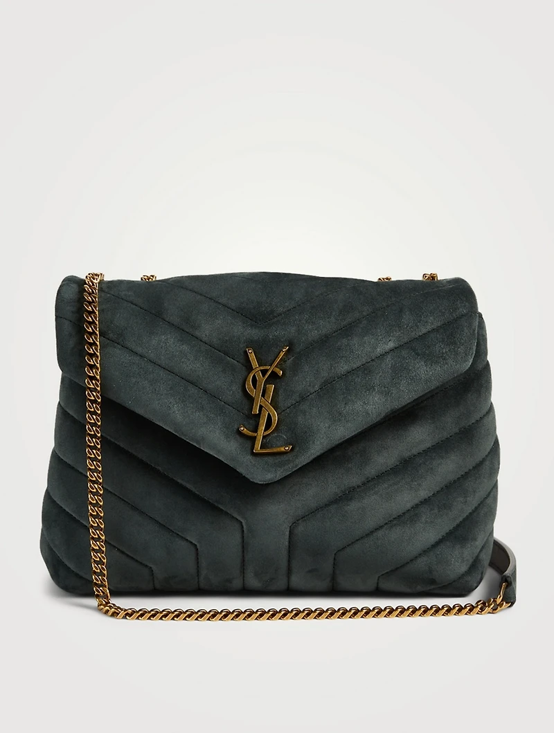 Small Loulou YSL Monogram Suede Chain Bag