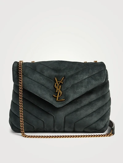 Small Loulou YSL Monogram Suede Chain Bag