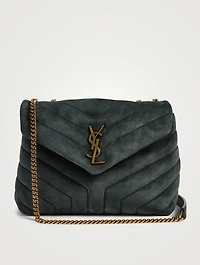 Small Loulou YSL Monogram Suede Chain Bag