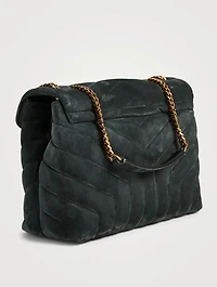 Small Loulou YSL Monogram Suede Chain Bag