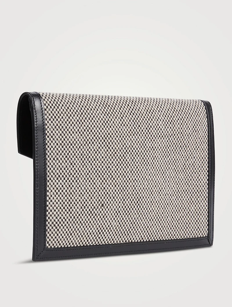 Medium Uptown YSL Monogram Tweed Clutch