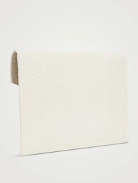 Medium Uptown YSL Monogram Croc-Embossed Leather Clutch