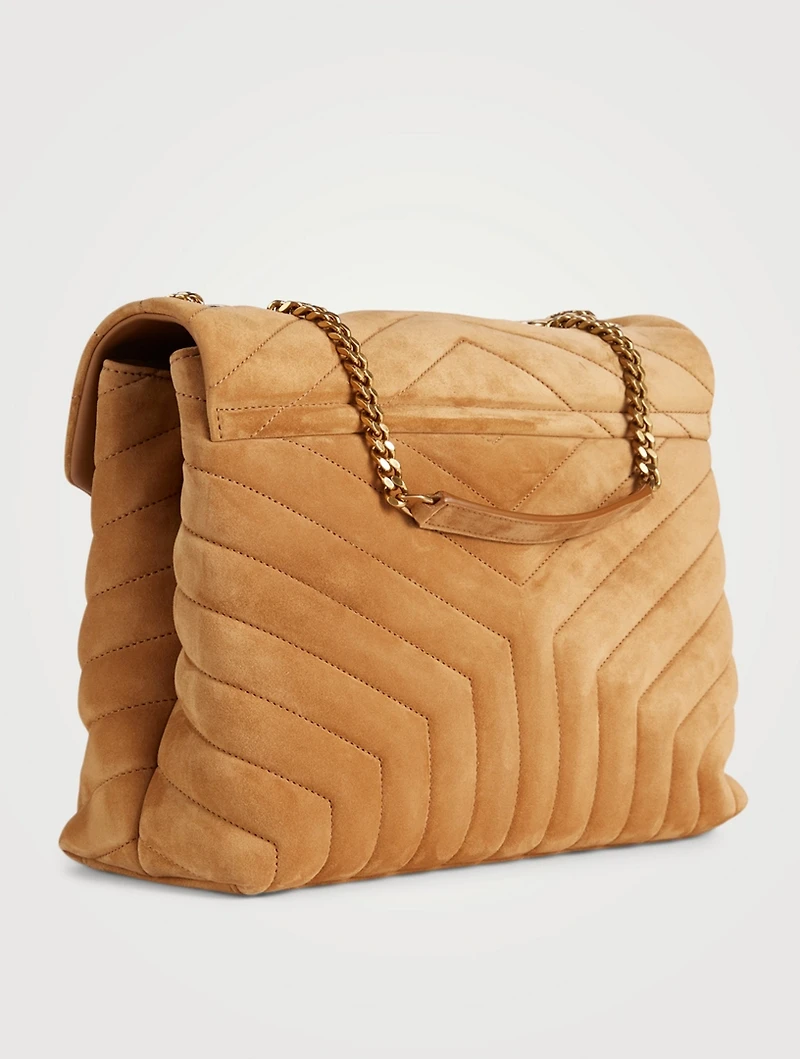Medium Loulou YSL Monogram Suede Chain Bag