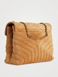 Medium Loulou YSL Monogram Suede Chain Bag