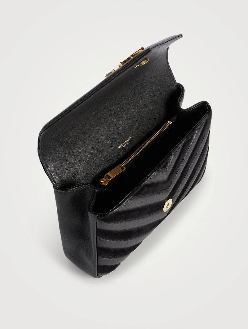Medium Collége YSL Monogram Leather And Suede Bag
