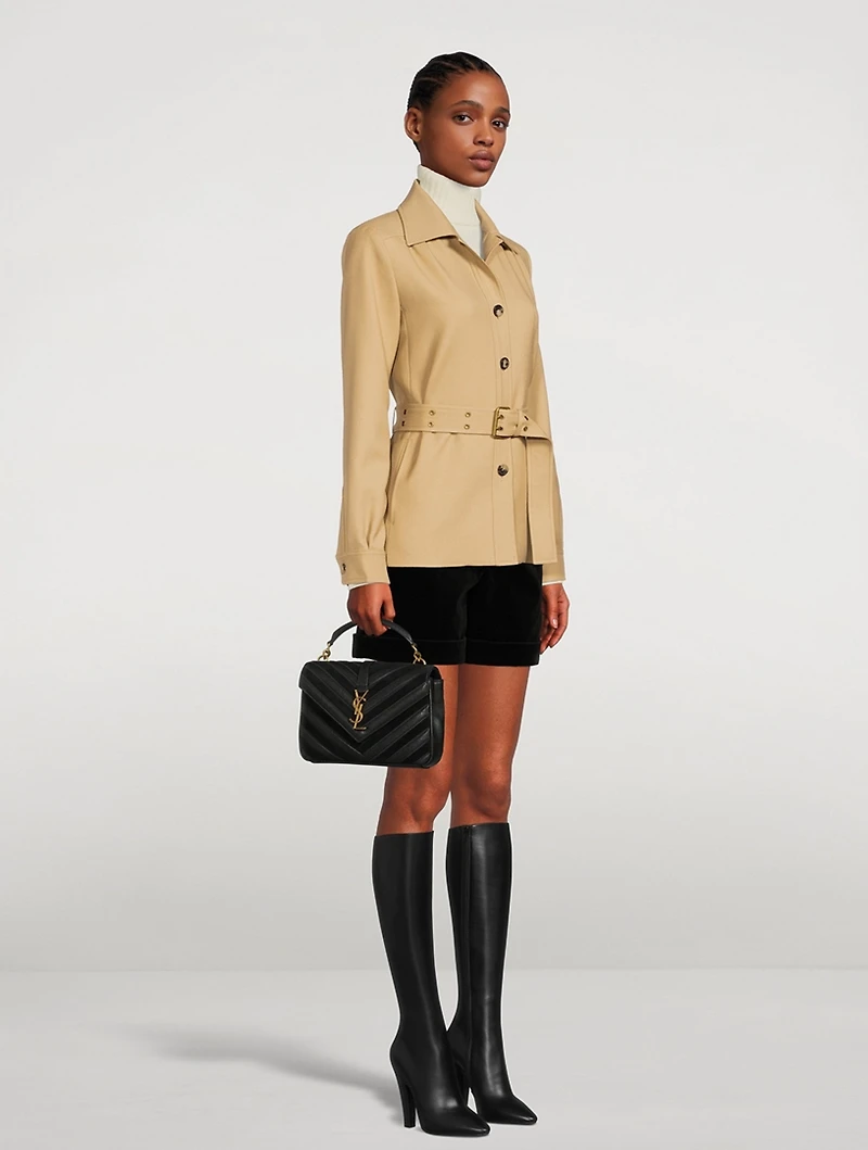 Medium Collége YSL Monogram Leather And Suede Bag