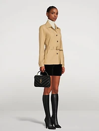 Medium Collége YSL Monogram Leather And Suede Bag