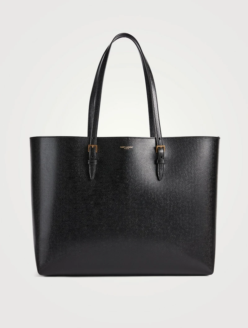 Buckle Leather Tote Bag