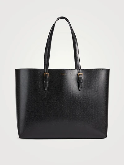 Buckle Leather Tote Bag